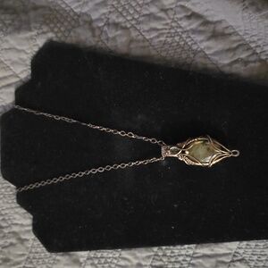 Labradorite pendant wrapped in copper wire
